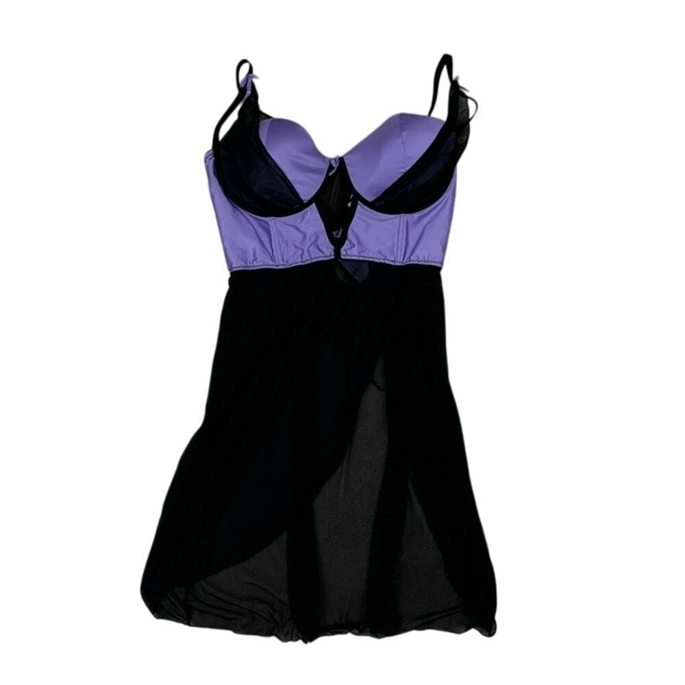 Glitter Purple Black Lingerie Size 2X NEW